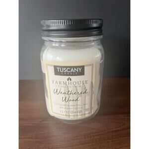Tuscany Candle Weathered Wood 1 Wick Scent Farmhouse Collection Soy Blend 12oz